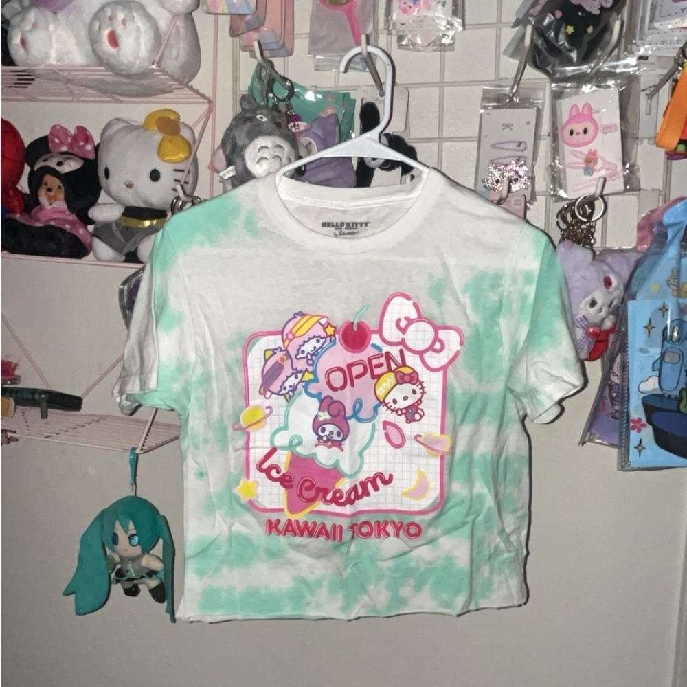 Sanrio Kawaii Tokyo Ice Cream Tee - Pink and Green